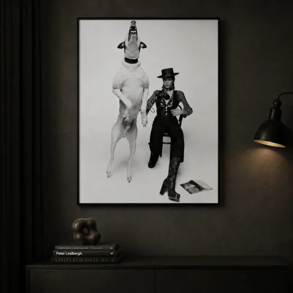 David Bowie Diamond Dogs Era Howling Dog Black and White Photography Print