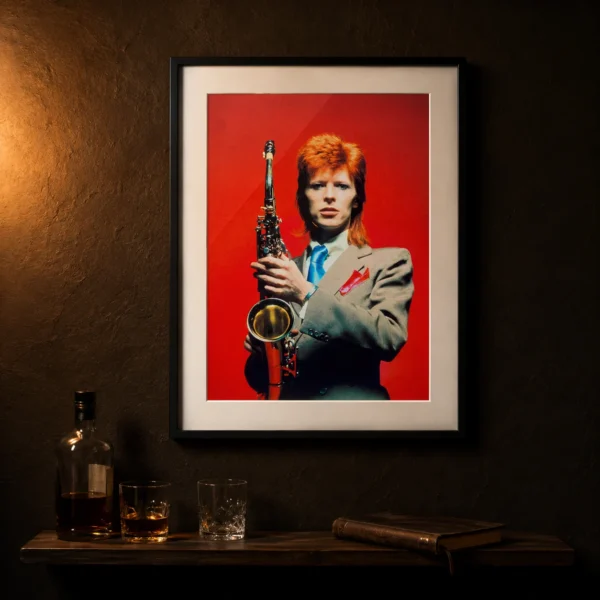 David Bowie Saxophone Portrait, Ziggy Stardust Era Photography Print