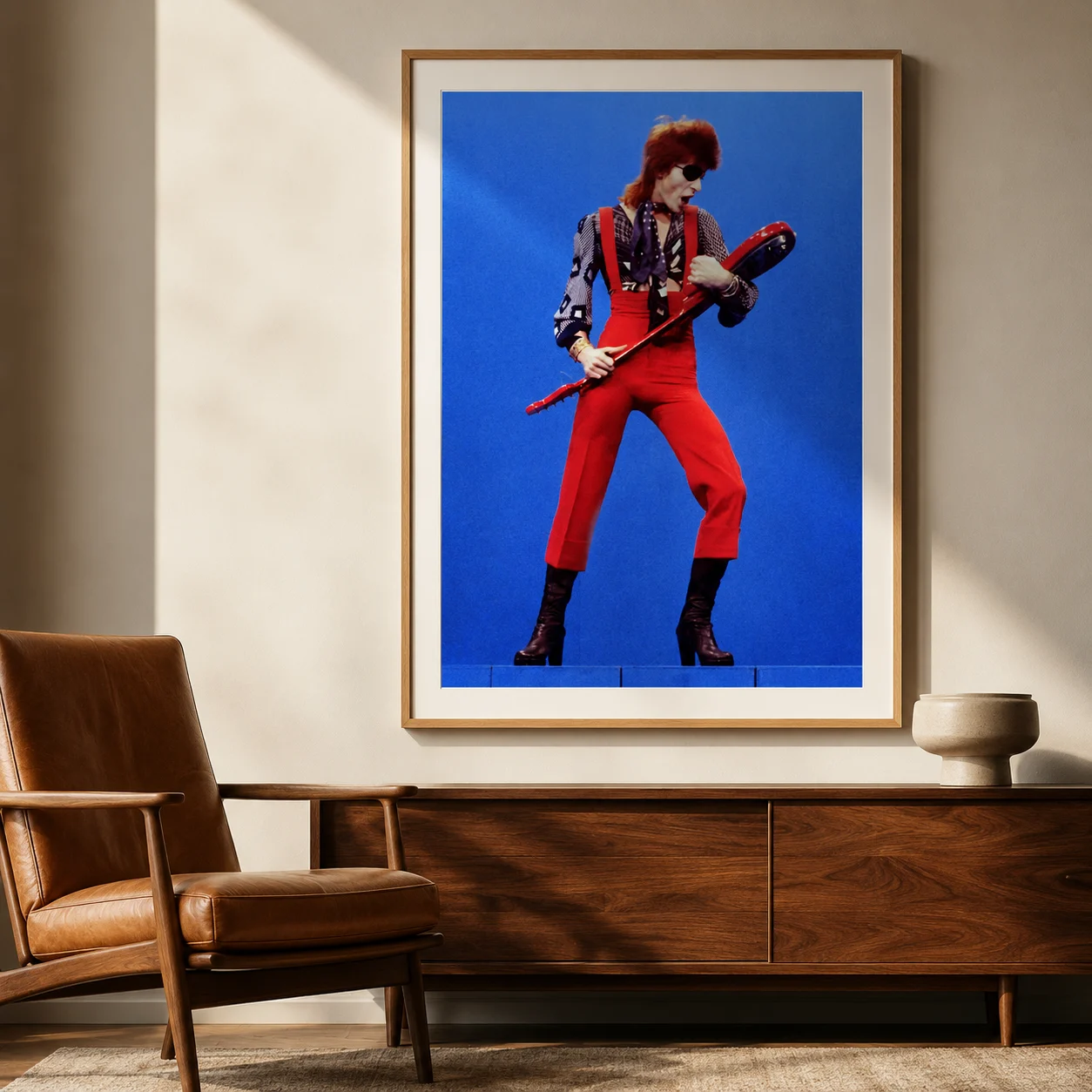 David Bowie Holland 1974 — vibrant photography print of David Bowie performing in Holland in 1974