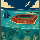 Dry Tortugas National Park, Fort Jefferson Vintage Art Print