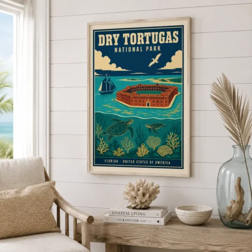 Dry Tortugas National Park, Fort Jefferson Vintage Art Print