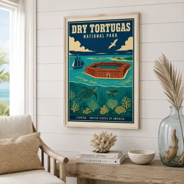Dry Tortugas National Park, Fort Jefferson Vintage Art Print