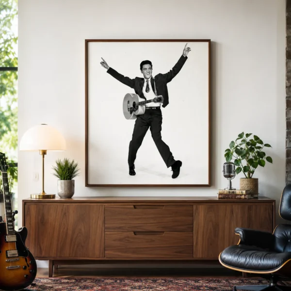 Elvis Presley King Creole Performance Poster, 1958 Guitar Print