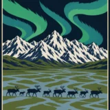 Gates of the Arctic National Park Alaska Vintage Travel Poster