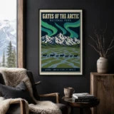Gates of the Arctic National Park Alaska Vintage Travel Poster