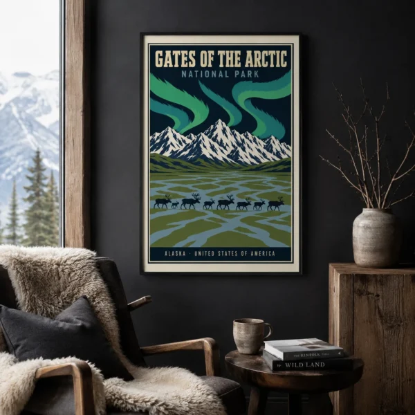 Gates of the Arctic National Park Alaska Vintage Travel Poster