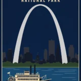 Gateway Arch National Park, St. Louis Missouri Vintage Art Print