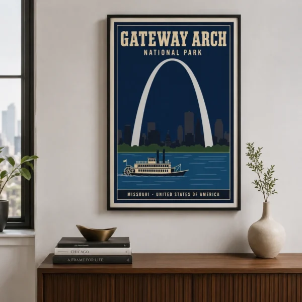 Gateway Arch National Park, St. Louis Missouri Vintage Art Print
