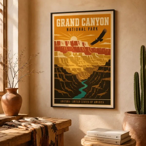 Grand Canyon National Park Vintage Arizona Travel Poster