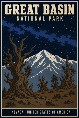 Great Basin National Park Nevada Vintage Bristlecone Art Print