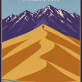 Great Sand Dunes National Park Colorado Retro Art Print
