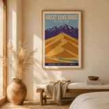 Great Sand Dunes National Park Colorado Retro Art Print