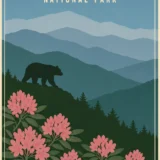 Great Smoky Mountains National Park Vintage Style Art Print