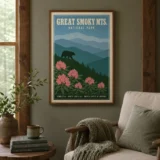 Great Smoky Mountains National Park Vintage Style Art Print
