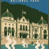 Hot Springs National Park Arkansas Vintage Style Travel Poster