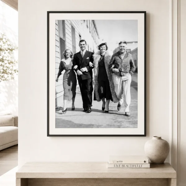 Jean Harlow, Clark Gable, and Myrna Loy Studio Walk Photography Print