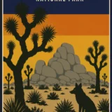 Joshua Tree National Park California Vintage Style Travel Poster