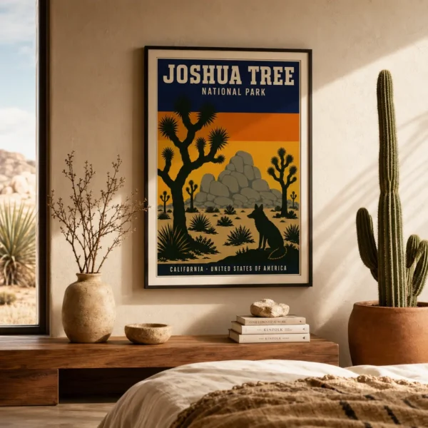 Joshua Tree National Park California Vintage Style Travel Poster