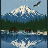 Lake Clark National Park Alaska Wildlife & Mountain Art Print