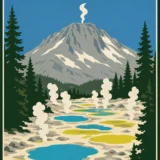 Lassen Volcanic National Park California Vintage Art Print