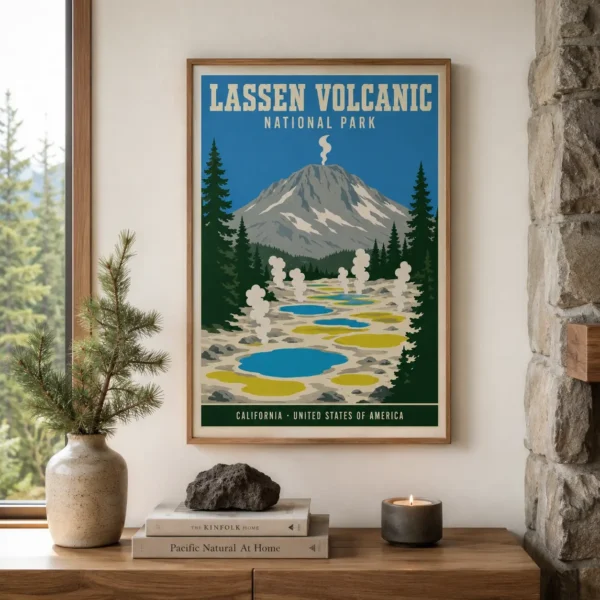 Lassen Volcanic National Park California Vintage Art Print