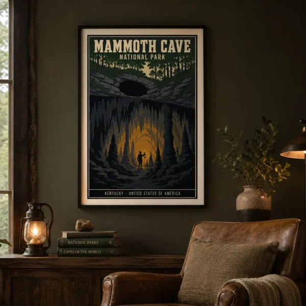 Mammoth Cave National Park Kentucky Vintage Travel Art Print