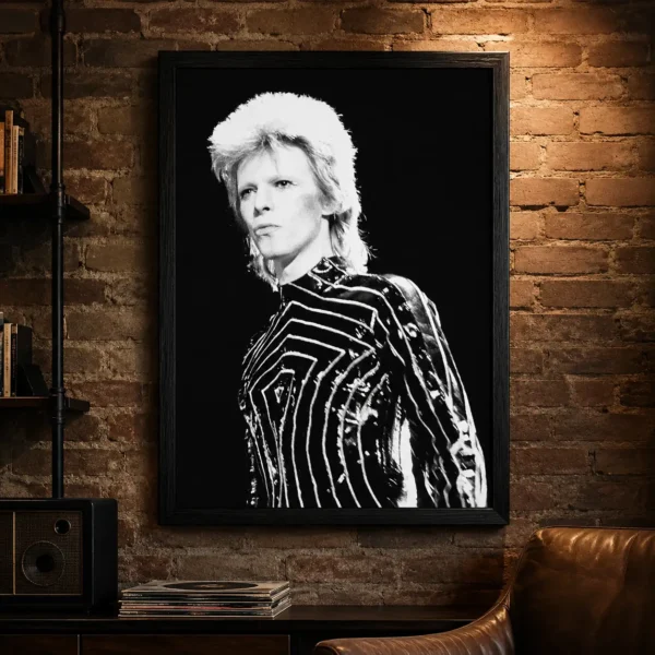 David Bowie Black and White Stage Performance Photography Print