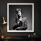 David Bowie with Saxophone Black and White Music Photography Print