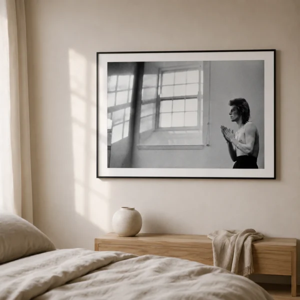 David Bowie Window Prayer Black and White Photography Print
