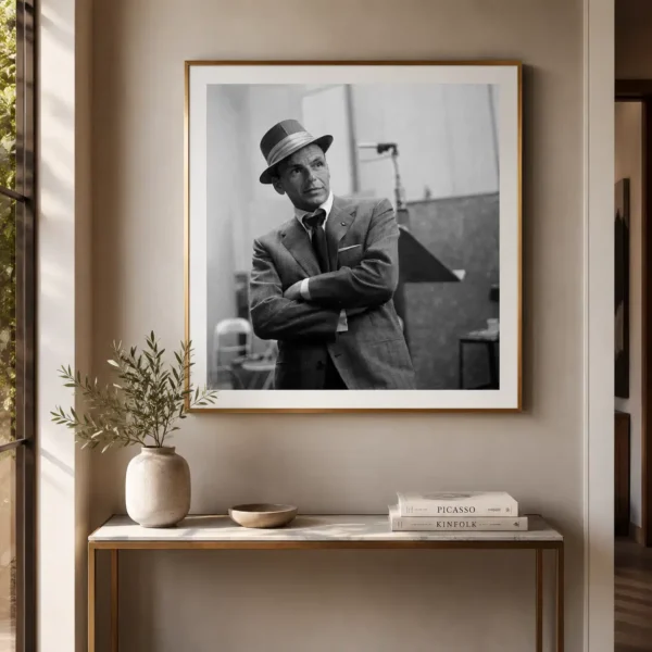 Frank Sinatra Arms-Crossed Fedora Photo Print
