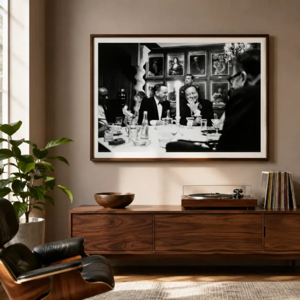 Frank Sinatra Dinner Table Poster, Candid Social Print