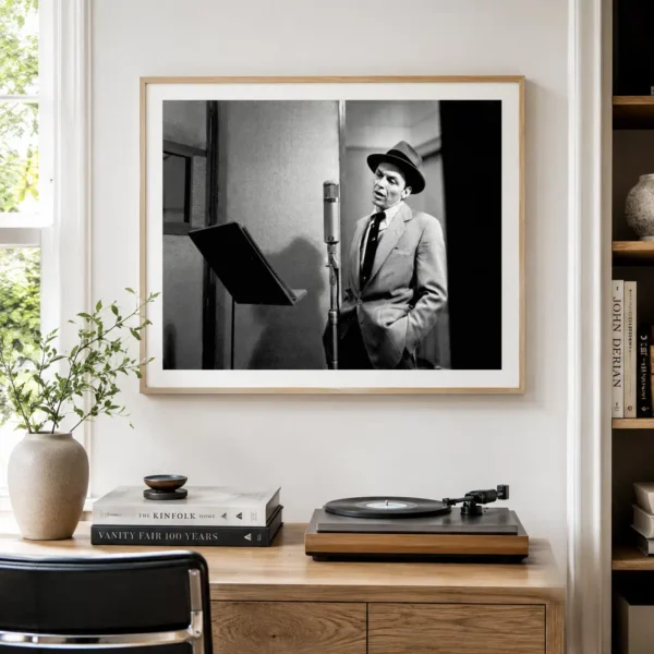 Frank Sinatra Recording Studio Poster, Microphone Vocal Print