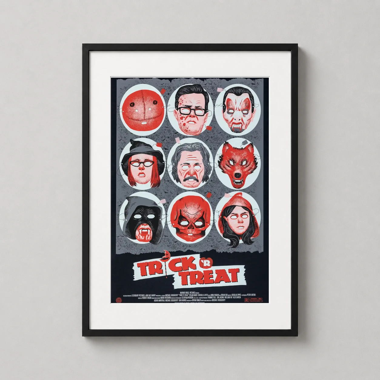 Trick R Treat Mask — illustrative Trick 'r Treat mask sheet featuring Sam, Principal