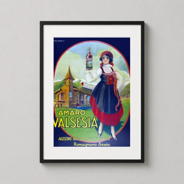 Amaro Valsesia Vintage Italian Liqueur Advertisement Art Print