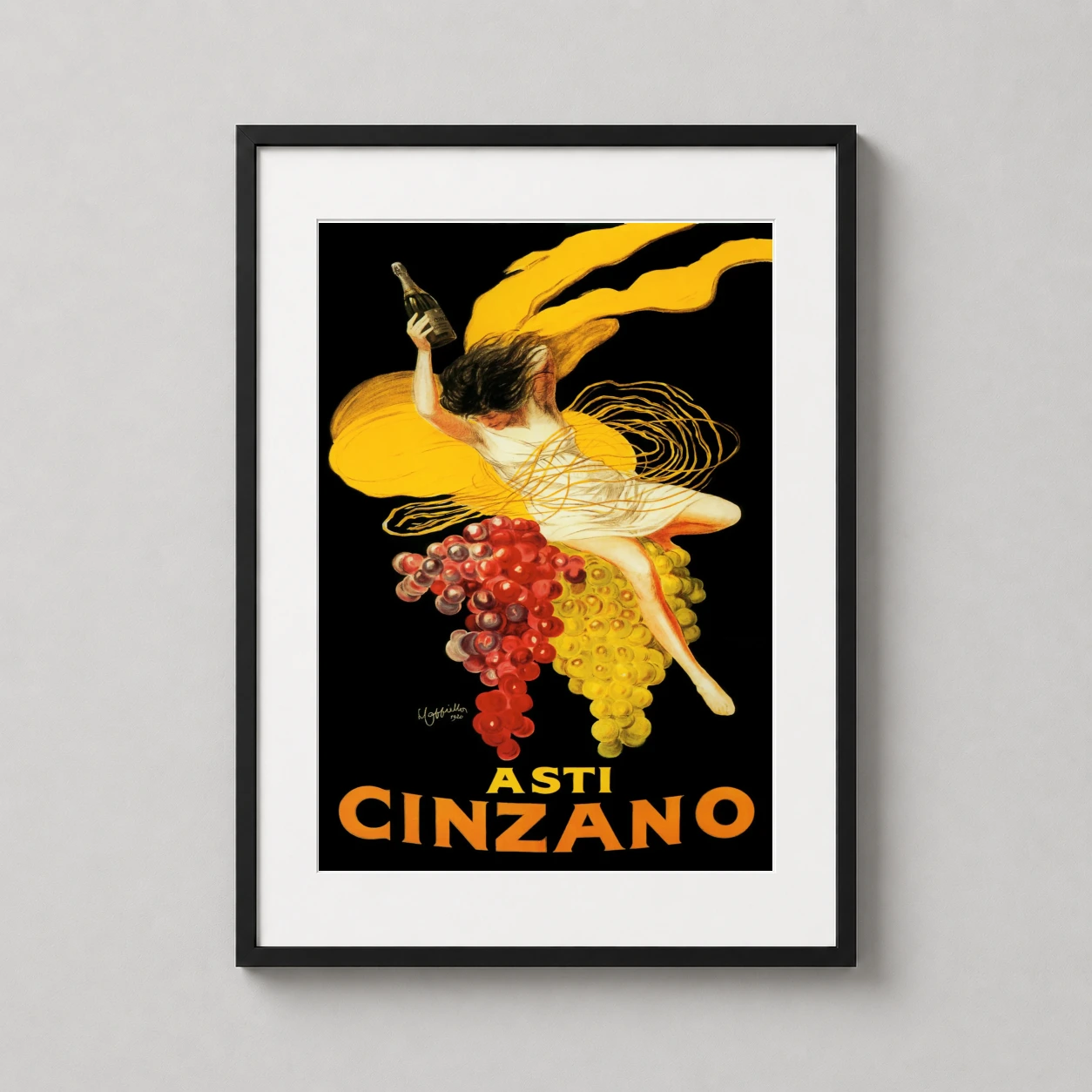 Asti Cinzano 1920 Leonetto — vibrant 1920 Leonetto Cappiello illustration featuring a woman in white