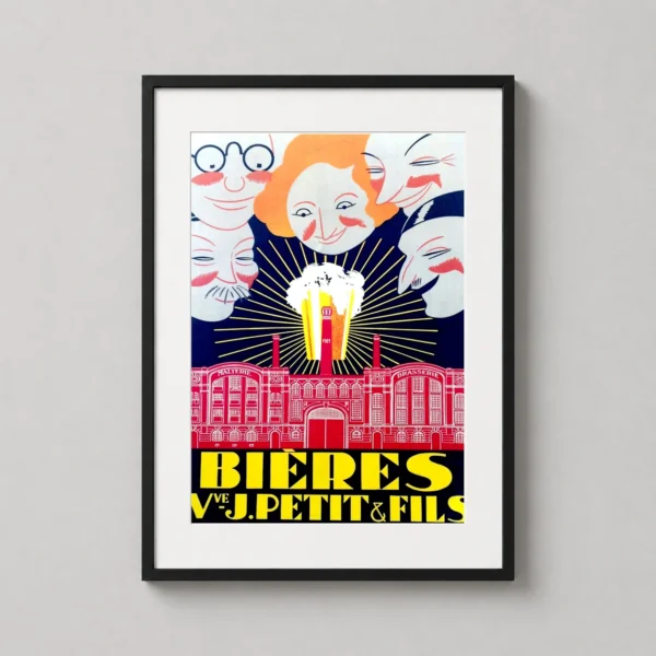 Vintage 1921 Bieres Vve J. Petit & Fils French Beer Art Print
