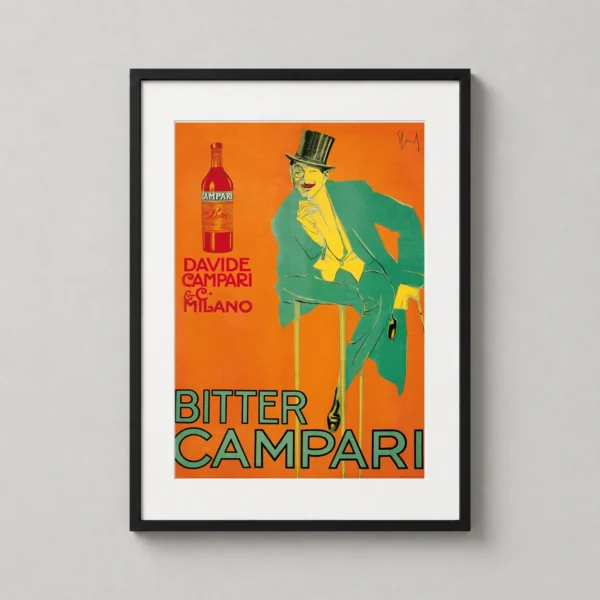Bitter Campari Man in Top Hat Italian Advertising Wall Art Print
