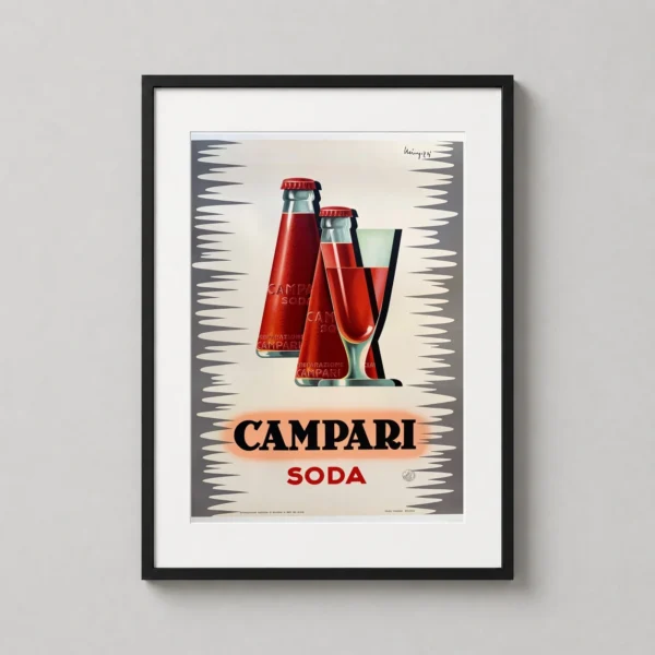 Vintage Campari Soda Mingozzi Italian Advertising Wall Art Print