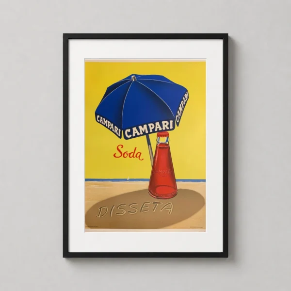 Campari Soda Dissenta Italian Summer Beach Vintage Art Print