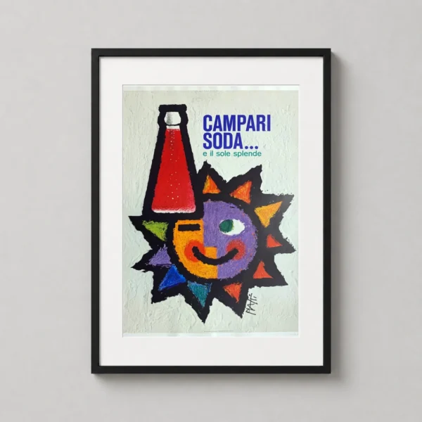Campari Soda E Il Sole Splende Abstract Sun Vintage Art Print