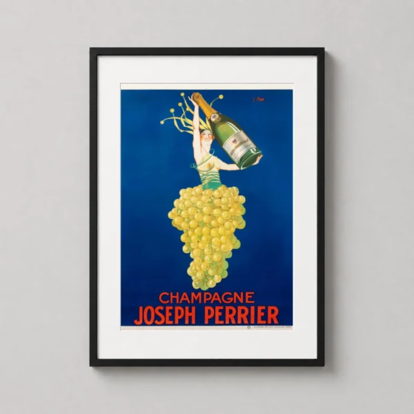 Vintage Champagne Joseph Perrier French Woman Grapes Art Print
