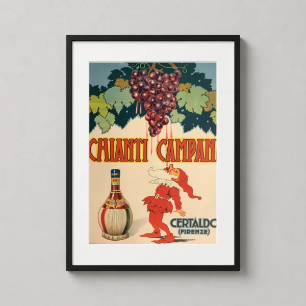 Chianti Campani Vintage Italian Wine Advertising Art Print