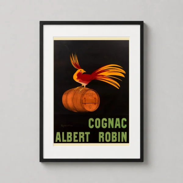 Cognac Albert Robin Vintage Bird of Paradise French Art Print