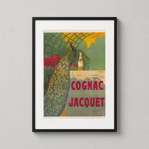 Cognac Jacquet Peacock Art Nouveau French Advertising Art Print