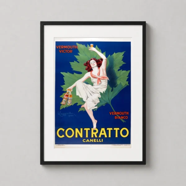 Contratto Canelli Vermouth 1925 Leonetto Cappiello Vintage Poster
