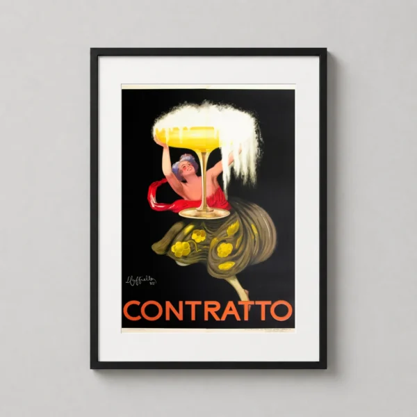 Contratto Champagne 1922 Leonetto Cappiello Vintage Poster
