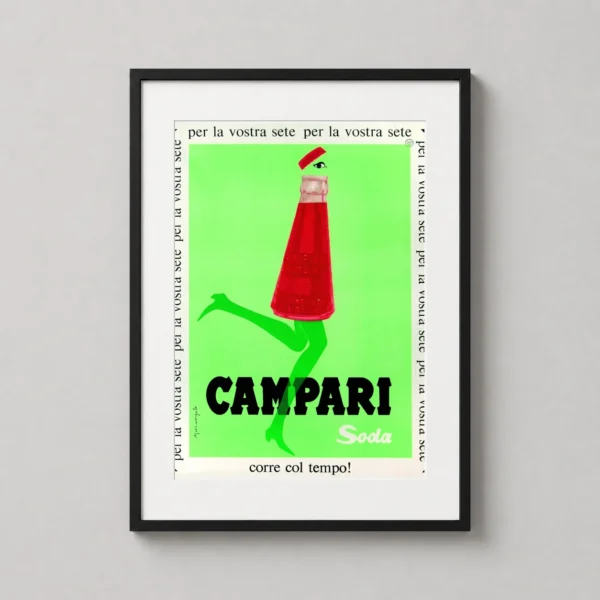 Campari Soda Corre Col Tempo Vintage Italian Advertising Art Print