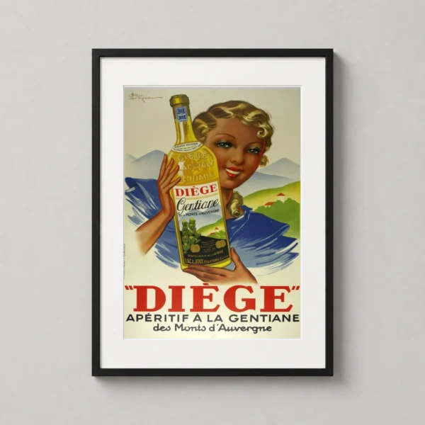 Diege Gentiane Aperitif Vintage French Advertising Art Print