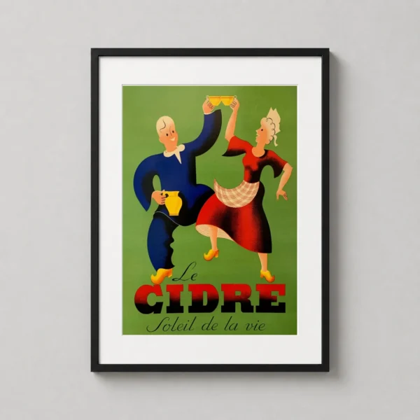 Le Cidre Soleil de la Vie French Vintage Cider Art Print