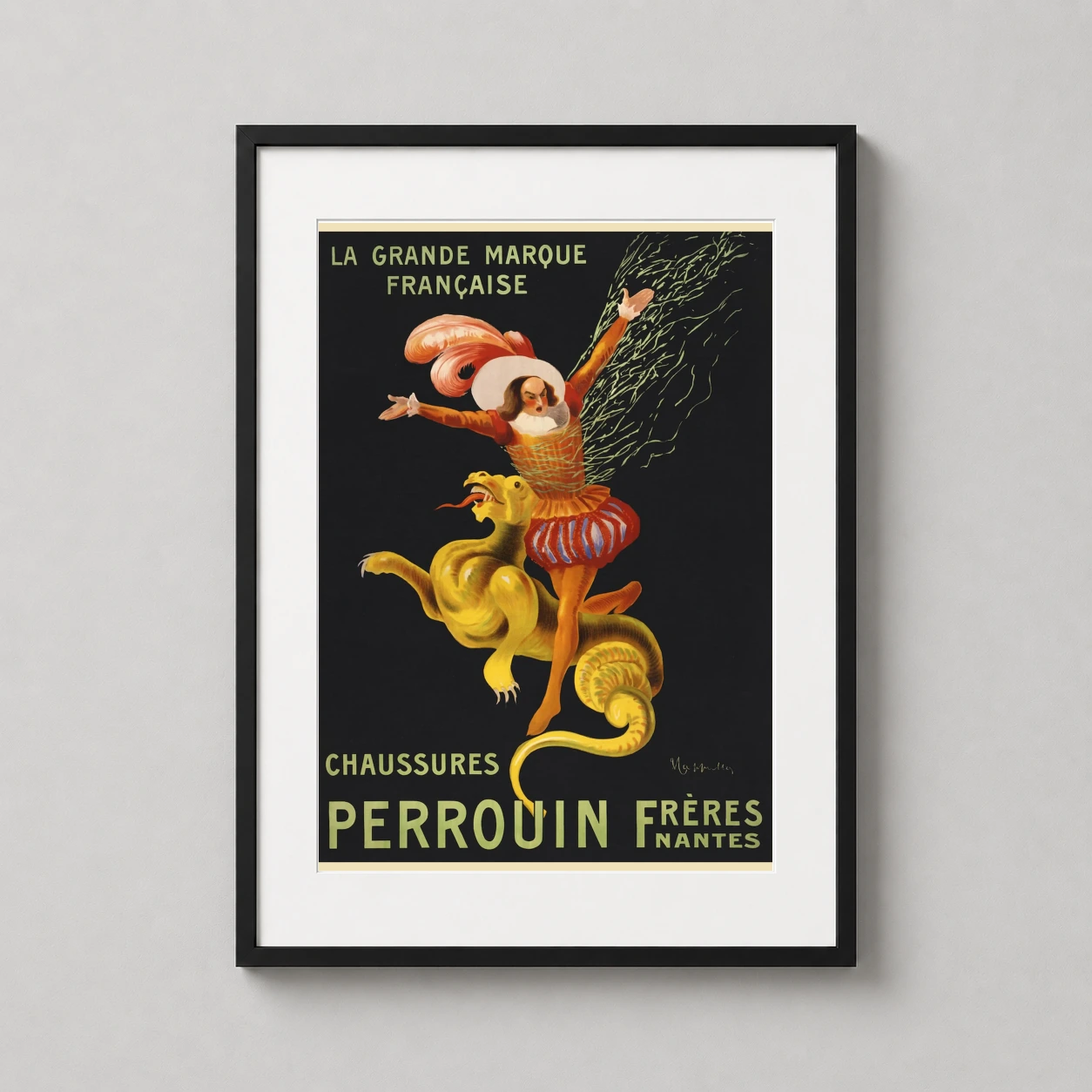 Perrouin Freres Nantes Shoe Advertising — theatrical French advertising poster for Perrouin Freres shoes
